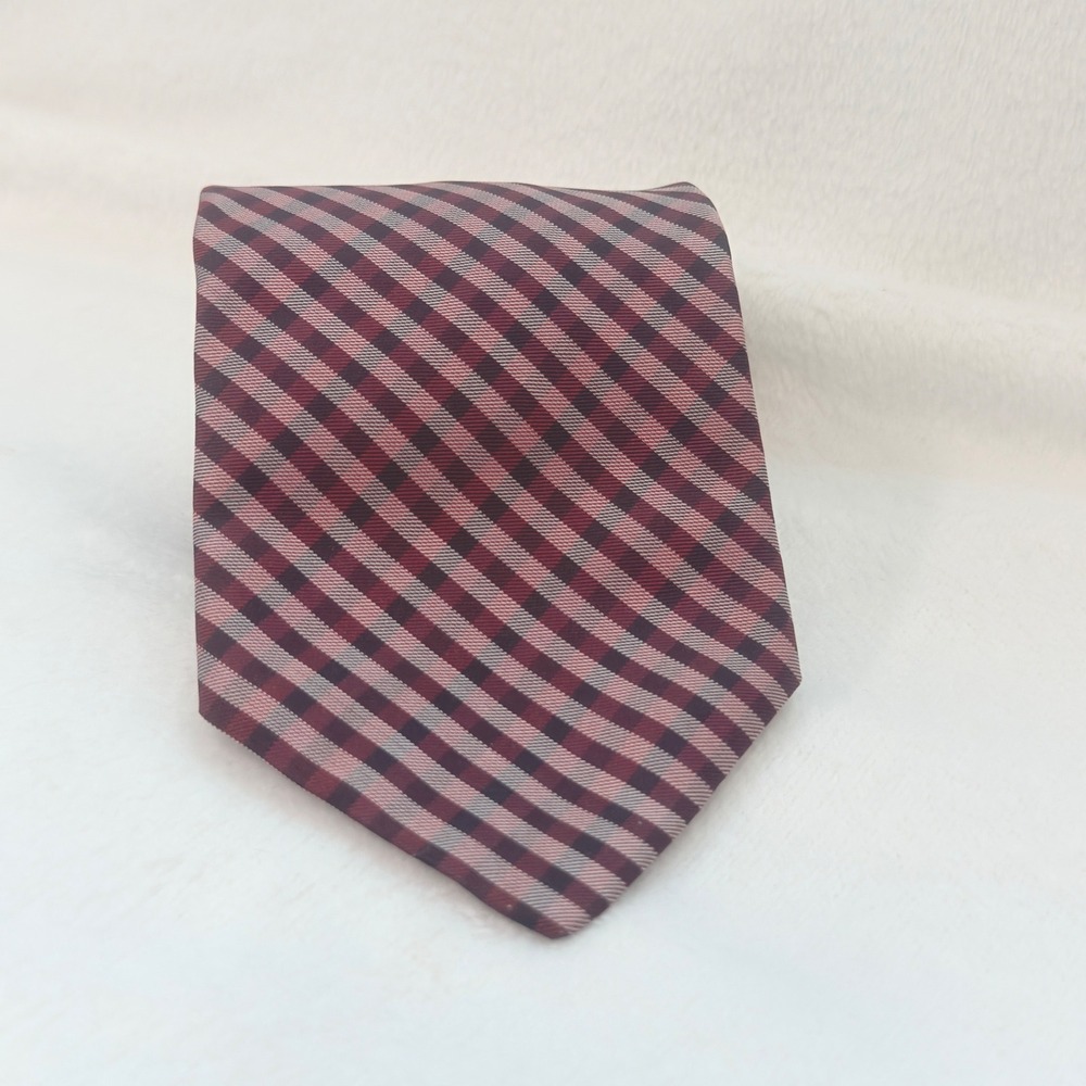 Brooks Brothers Necktie Mens OS Red Excellent Silk Plaid Check Made in USA